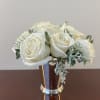 This diminutive rose bouquet presented in a silver mint julep cup is