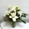 Simple and beautiful, with white lilies and greenery. 