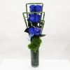 This contemporary design features 6 of our very popular tinted blue roses