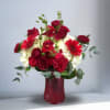 This red and white arrangement is perfect for a loved one. 