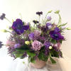 Purple roses with stock and purple accents. Send the coolest roses from
