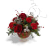 A glamourous and deep red holiday design with silver accents, perfect for