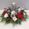 This shinny silver pine cone candle holder centerpiece will be a delight