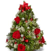 Description
Send a breathtaking Christmas gift this year with fresh florals and greens