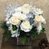 Recipe: White Rises, Carnations, Ornaments, Cushions mums in a silver Vase with