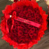 75 Count Red Roses , wrapped in red paper &amp; red fluff