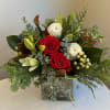 Red Roses, White Ranuculus, White Liliies, Hypericum Berries With Assorted Winter Foliages