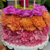 Fresh flower birthday cake -&nbsp; this has no calories.&nbsp; Made from cushion