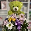 fresh flowers with green lime bear 