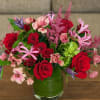 A romantic medley of reds and crimson designed to make hearts flutter.