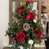 Our Christmas Boxwood Tree is a beautiful miniature Christmas tree complete with