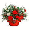 Serve up holiday cheer with a festive Christmas rose bouquet, bursting from