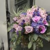 Hydrangea, Orchid, Rose, Tillandsia, Stock, Delphinium, 