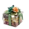 A stunning clear acrylic gift box filled with approximately 5 pounds of