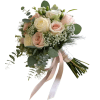 A delicate and romantic bouquet crafted with white and blush pink roses