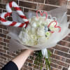 Christmas white wraped bouquet