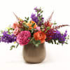 THIS SUNSET SERENADE HAS BEAUTIFUL MULTIPLE-COLOR FLOWERS INCLUDING GARDEN ROSES, STOCK, RANUNCULUS