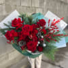 Roses, Christmas Branches, Christmas Decorations, Tulips and Carnations