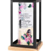 Carson Framed Cylinder Lantern. This indoor decorative lantern features a beautifully illustrated
