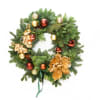 10 inch mixed greens, white bow Christmas Wreath