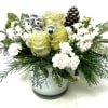 White, silver and mint green that sparkles. Arranged In 5x5 frosted white