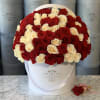 Large white signature box with 100 roses (red and white). The available