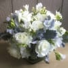 White roses, white freesia 