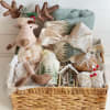 Cozy Reindeer: 
-Reindeer stuffed animal 
-lightweight throw 
-Mug 
-hot chocolate 
-Fresh molasses