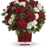 Make them merry with this sweet bouquet! Red carnations and white carnations