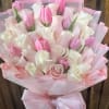 24 Roses and 12 Tulips wrapped in floral paper with care.