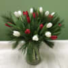 PEPPERMINT TULIPS
Send holiday cheer  with this vase of holiday colored 