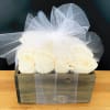 White Roses in a wooden box 