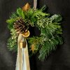 The Ivory &amp; Ember Wreath features burnt sienna tones, soft ivory ribbon