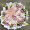The Blush Serenade is an elegant hand-tied bouquet designed to create a