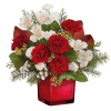 Brighten your holidays with this delightful Christmas bouquet! Featuring vibrant red carnations
