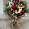 Festive Christmas Themed Wrapped bouquet with Red and White Blooms paired with