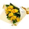 12 yellow roses well wrapped with yellow ribbon  ( NO VASE