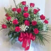 Arranged with 18 beautiful red roses 