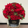 100 Premium Red Roses, Poinsettia, Christmas tree brunches with gold pine cones