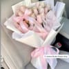 Amazing light pink Roses wrapper in a Korean white paper with a