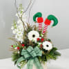 An enjoyable arrangement full of festive spirit. A set of elf feet