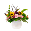 Radiate warmth and joy with this vibrant floral arrangement featuring bold sunflowers