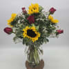 Send a beautiful 12,18, or 24 mixed bouquet with sunflowers and roses.