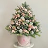 Pink, white, and champagne tones are brought together in our stunning Christmas