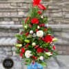 Designed in high-quality holiday ceramic pot, a tall beautiful tree to fulfill