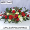 Low centerpiece - APPROX 24" LONG - of premium red, white (and