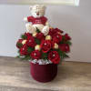 BEAUTIFUL DETAIL OF ROSES,TEDDY BEAR,CHOCOLATE , light led 