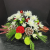 A great combination of your favorite Christmas flowers and greens.