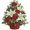 Deck the halls with classic Christmas style! This pretty topiary of snow