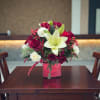 Beautiful Christmas or for the holidays mix of flowers with roses, carnations